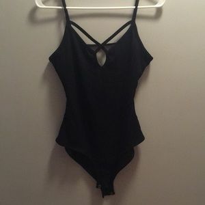 Black X Cross Body Suit